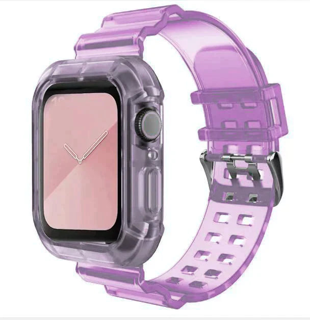 silicone Strap for Apple Watch 8 Band 45MM 41 42 mm 40 44 38mm Transparent Correa Sport loop wrist Iwatch Series 8 7 6 se 5 4 3 - Premium  from Yard Agri Supply - Just $3.15! Shop now at Yard Agri Supply