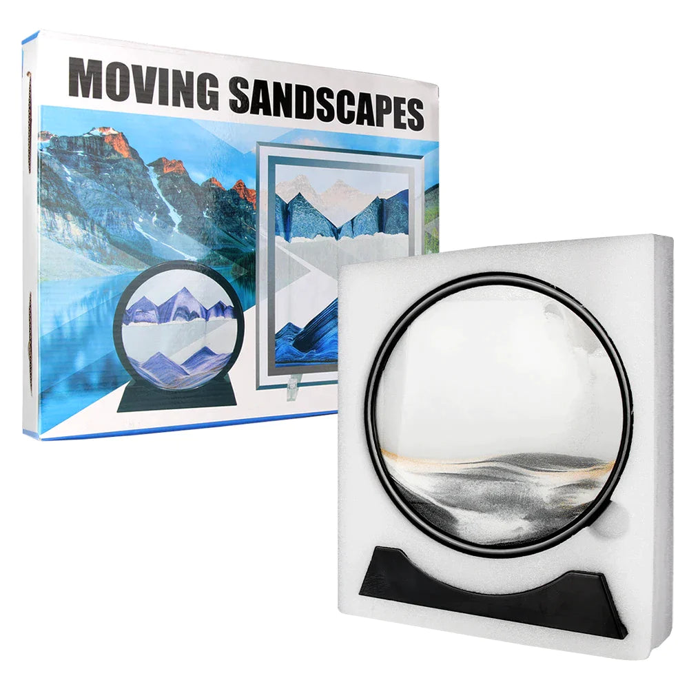 Moving Sand Art Picture Round Glass 3D Hourglass Deep Sea Sandscape In Motion Display Flowing Sand Frame 7/12inch For home Decor - Premium  from Yard Agri Supply - Just $44.95! Shop now at Yard Agri Supply