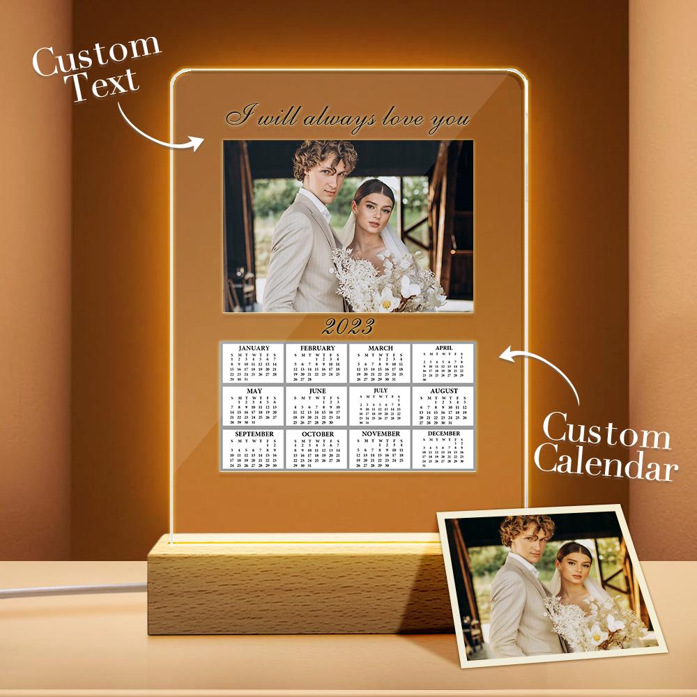Custom Acrylic Calendar Personalized Night Light with Your Photo Gifts for Couples - Premium  from MadeMine - Just $12.90! Shop now at Yard Agri Supply