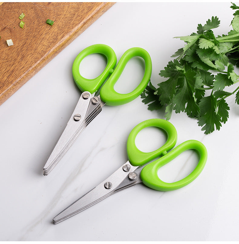 Multifunctional Multi-layer Green Onion Scissors Stainless Steel Onion Cutting Knife Herb Seaweed Spice Scissors Kitchen Scissor Kitchen Gadgets - Premium  from Yard Agri Supply - Just $9.99! Shop now at Yard Agri Supply