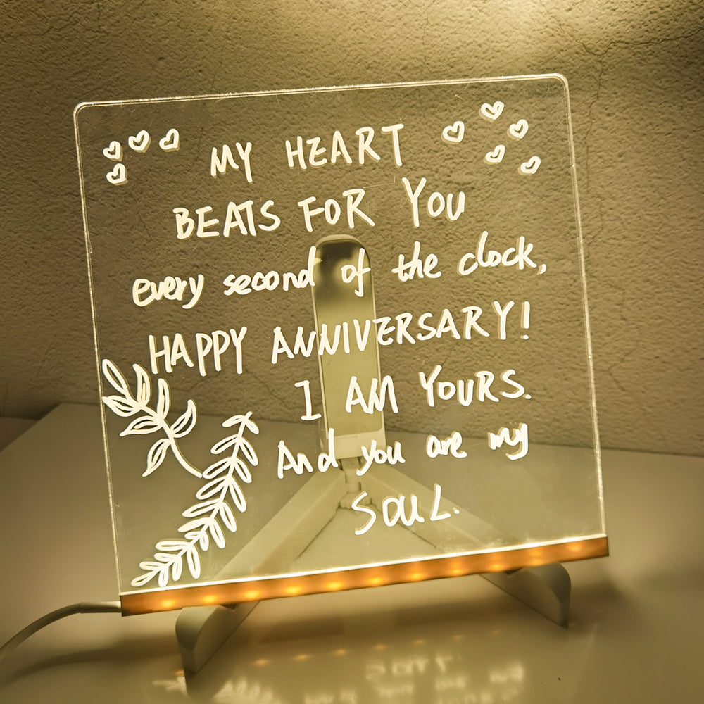 Acrylic DIY Note Board LED Night Light Creative Message Board Holiday Lamp With 7Pens USB LED Desk Lamp Note Daily Moment Painting Lamp - Premium  from Yard Agri Supply - Just $24.99! Shop now at Yard Agri Supply