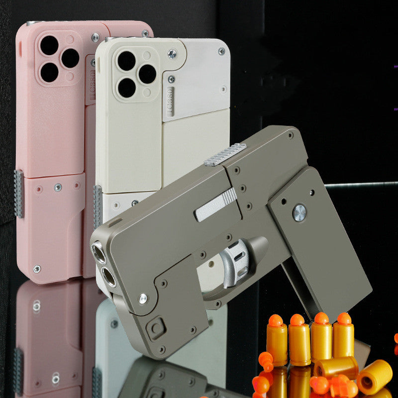 Folding Pistol Bullet Automatic Shell Throwing Toy Creative Soft Bullet Toy Mobile Phone Appearance Gun Outdoor Interactive Kid Gift - Premium home and garden from cjdropshipping - Just $5.57! Shop now at Yard Agri Supply
