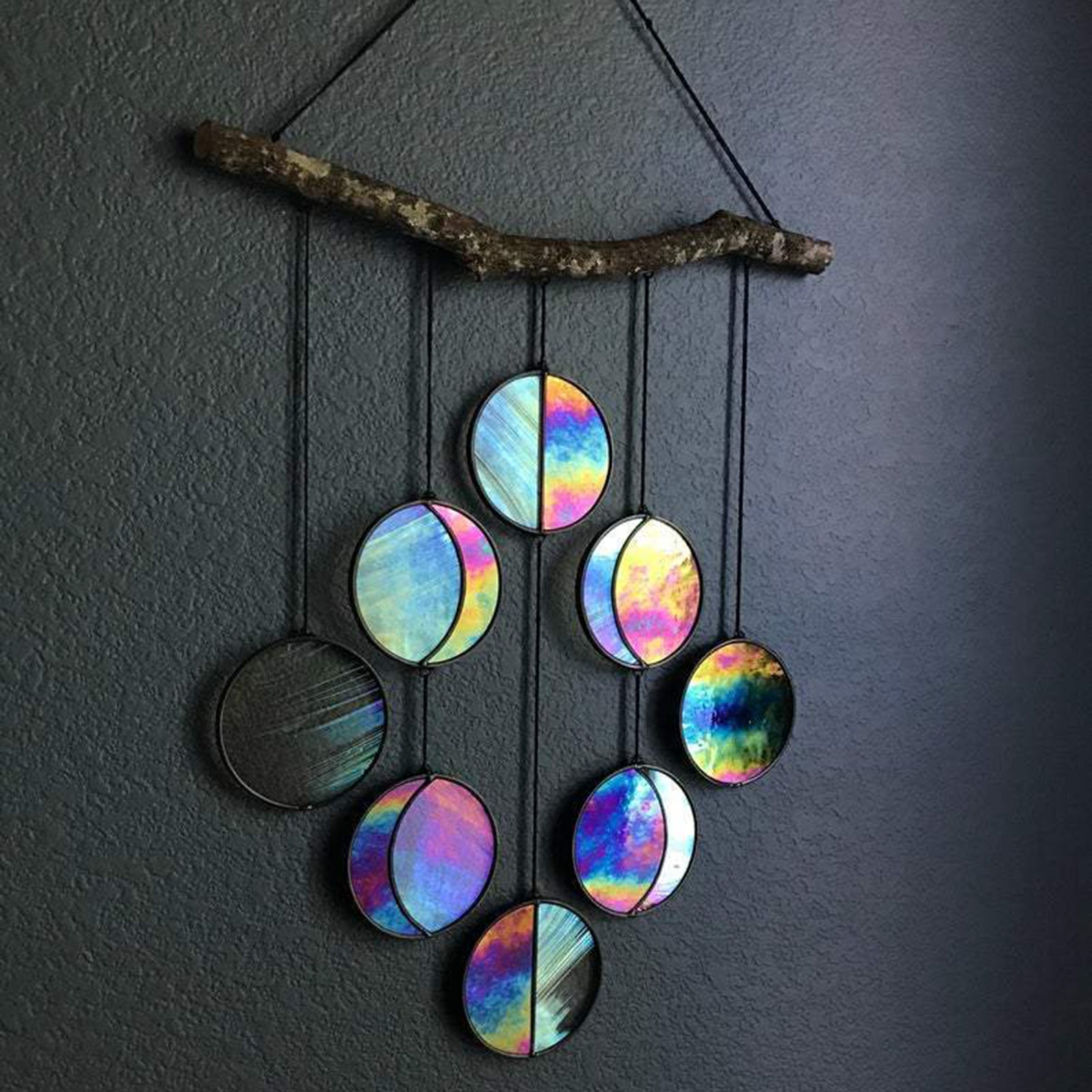 Hanging Ornaments Garland-Decor Mirror Art-Rainbow-Moon-Phase Boho Home Chic - Premium  from Yard Agri Supply - Just $21.00! Shop now at Yard Agri Supply