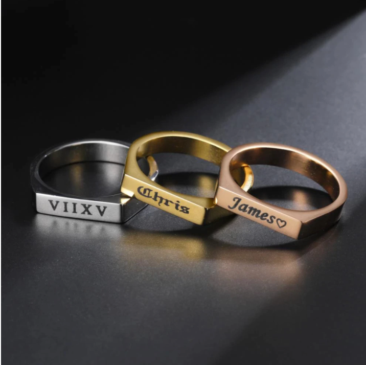 Engraved Stainless Steel Name Ring - Premium  from Podify - Just $30.0! Shop now at Yard Agri Supply