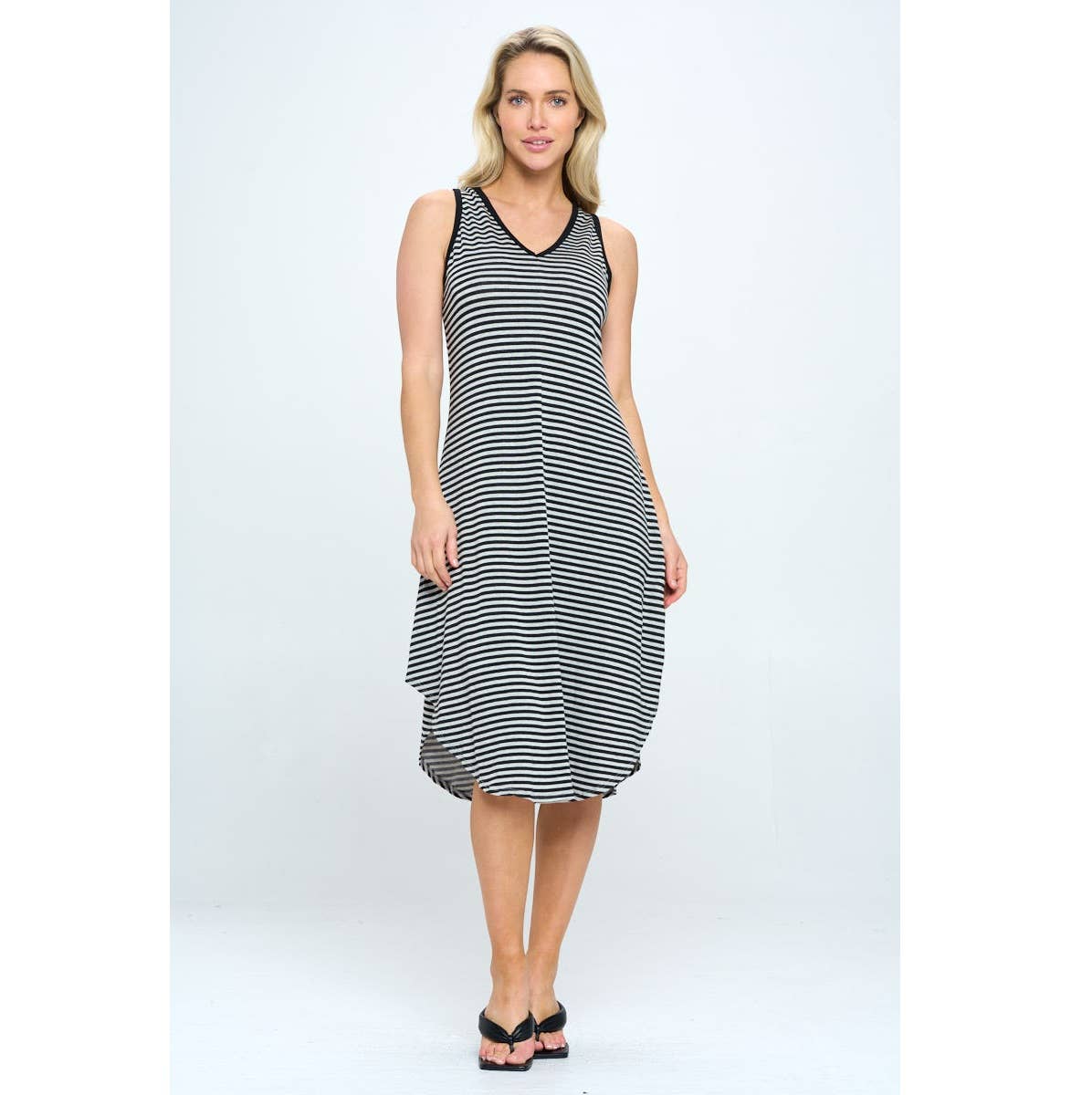 Made in USA- V Neck French Terry Stripe Sleeveless DressHeart - Premium Kids & Baby Catalog from Star Motherhood - Just $52.40! Shop now at Yard Agri Supply