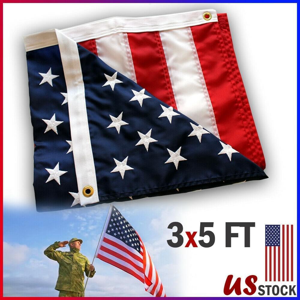 3x5ft US American Flag Heavy Duty Embroidered Stars Sewn Stripes Grommets Oxford - Premium Kids & Baby Catalog from EBRU Home, CJDROPSHIPPING - Just $45.31! Shop now at Yard Agri Supply