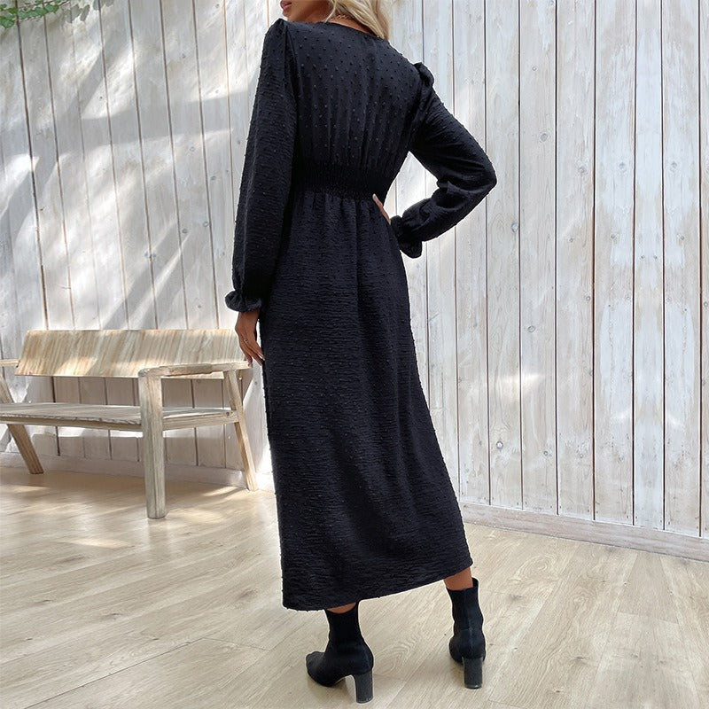 New Spring Solid Color Long Sleeved European And American Women Dresses In The Long Section - Premium  from eprolo - Just $37.56! Shop now at Yard Agri Supply
