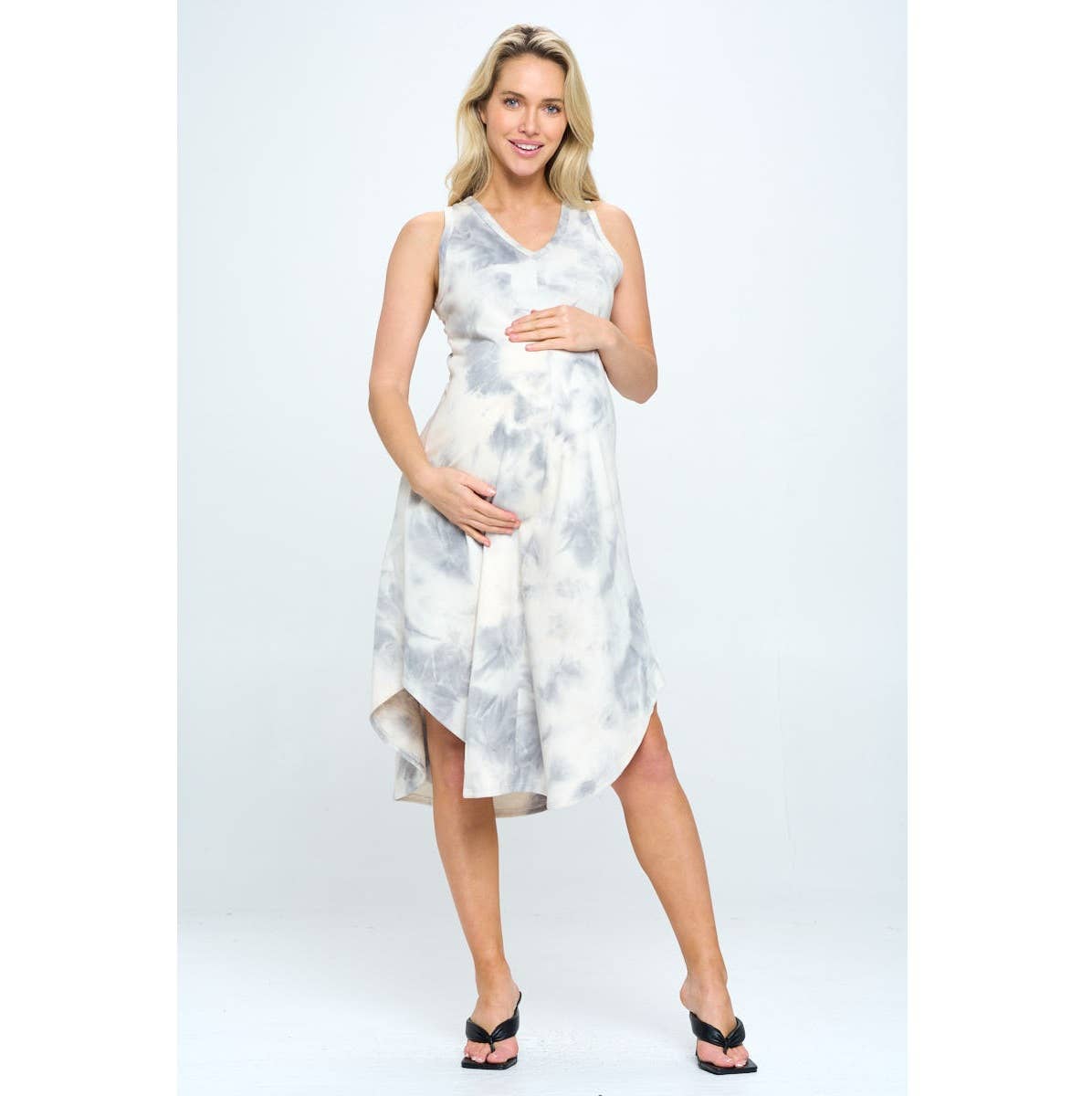 Made in USA-Tie Dye V-neck  Sleeveless Dress with Curved HemHeart - Premium Kids & Baby Catalog from Star Motherhood - Just $52.40! Shop now at Yard Agri Supply