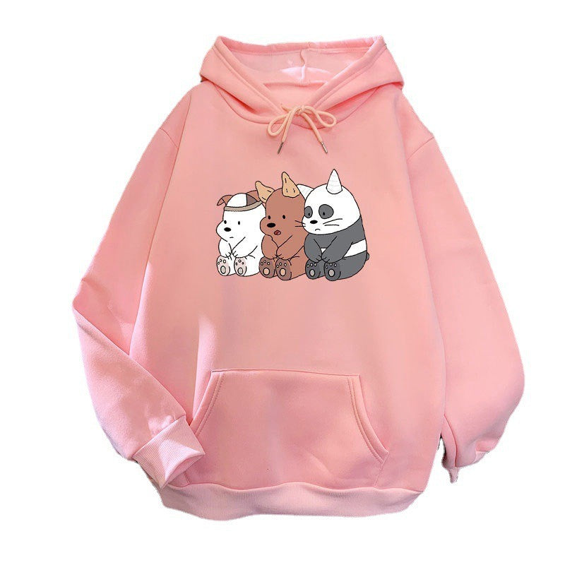 Cartoon Print Students Hooded Sweater - Premium  from eprolo - Just $18.70! Shop now at Yard Agri Supply