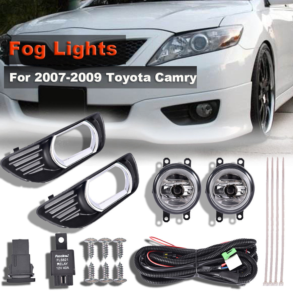 Clear Bumper Lamps Fog Lights+Switch+Bezels For 2007-2009 Toyo-ta Camry Upgrade - Premium car parts from cjdropshipping - Just $289.07! Shop now at Yard Agri Supply