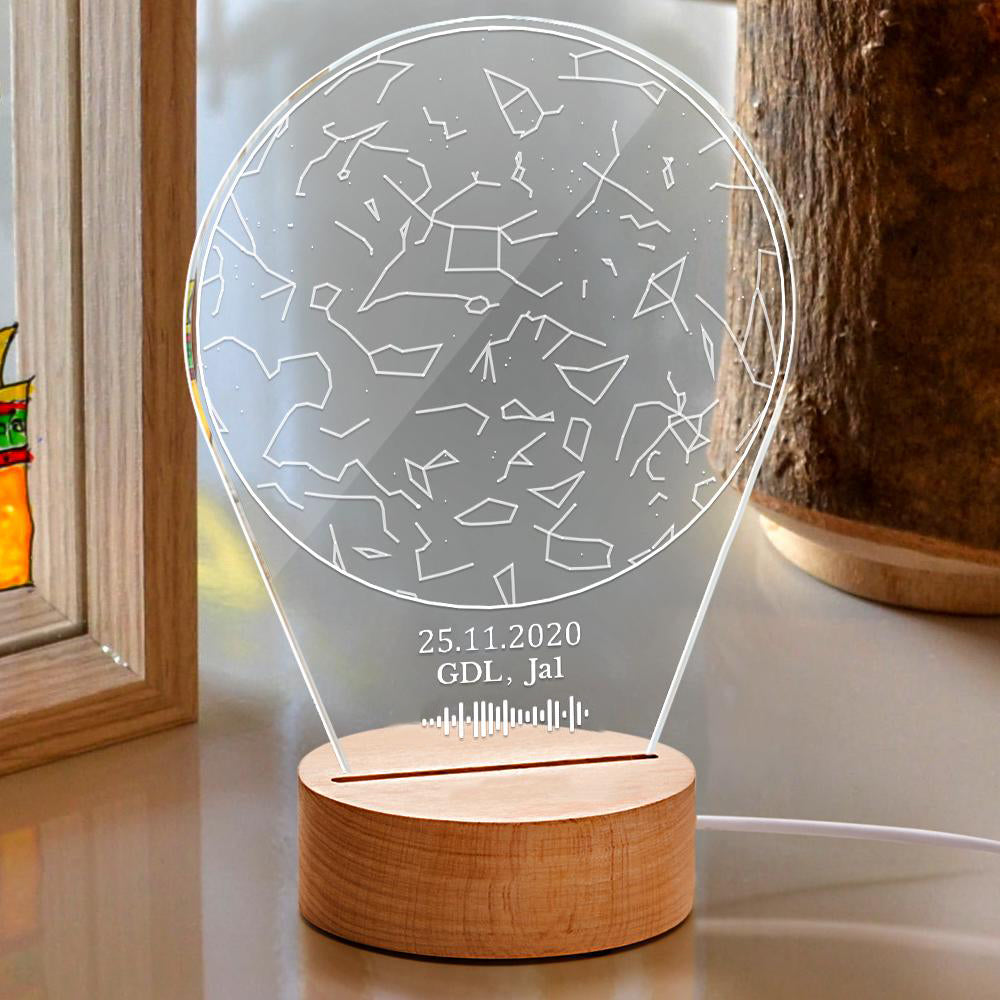 Custom Scannable Code Acrylic Night Lamp Constellation Map Night Light - Premium  from Mademine - Just $19.9! Shop now at Yard Agri Supply