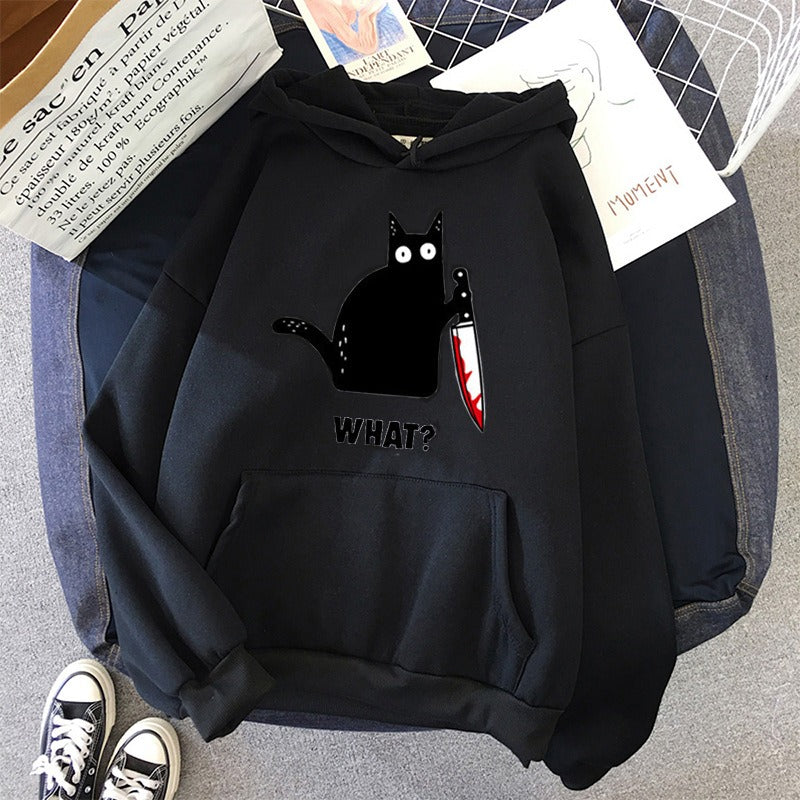 Funny Hip Hop Sweatshirt Clothing Streetwear Hoodies CAT WHA - Premium  from eprolo - Just $21.72! Shop now at Yard Agri Supply