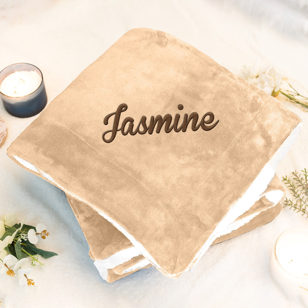 Embroidered Name Plush Throw Blanket Custom Sherpa Blanket - Premium  from Mademine - Just $27.9! Shop now at Yard Agri Supply