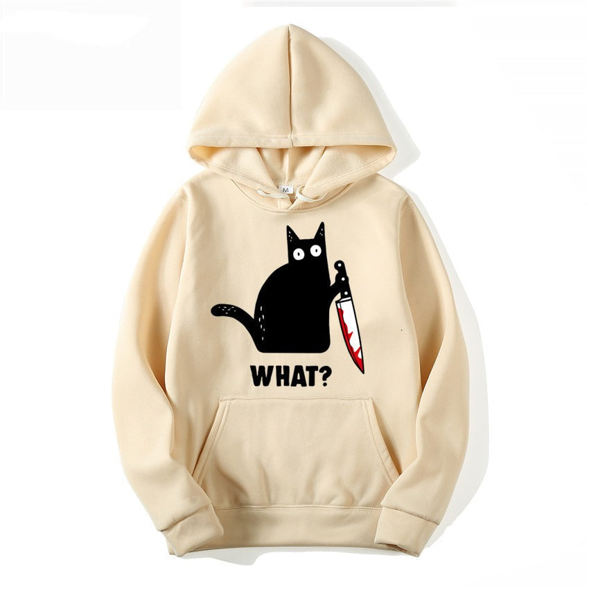 Funny Hip Hop Sweatshirt Clothing Streetwear Hoodies CAT WHA - Premium  from eprolo - Just $21.72! Shop now at Yard Agri Supply
