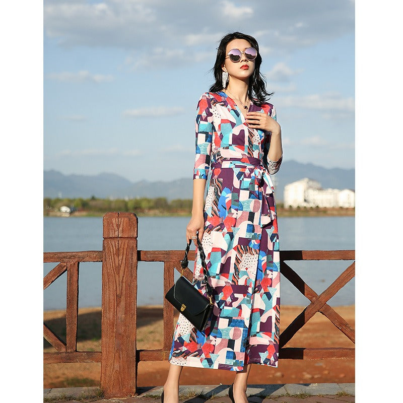 PG DVF Summer New Women's Seaside Resort Wrap Dress Slim High-Waisted Dress - Premium  from eprolo - Just $87.00! Shop now at Yard Agri Supply