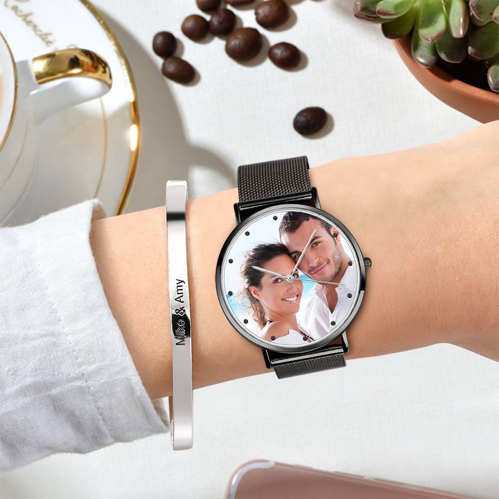 Custom Engraved Alloy Strap Unisex Photo Watch 36mm/40mm - Premium  from Mademine - Just $21.9! Shop now at Yard Agri Supply