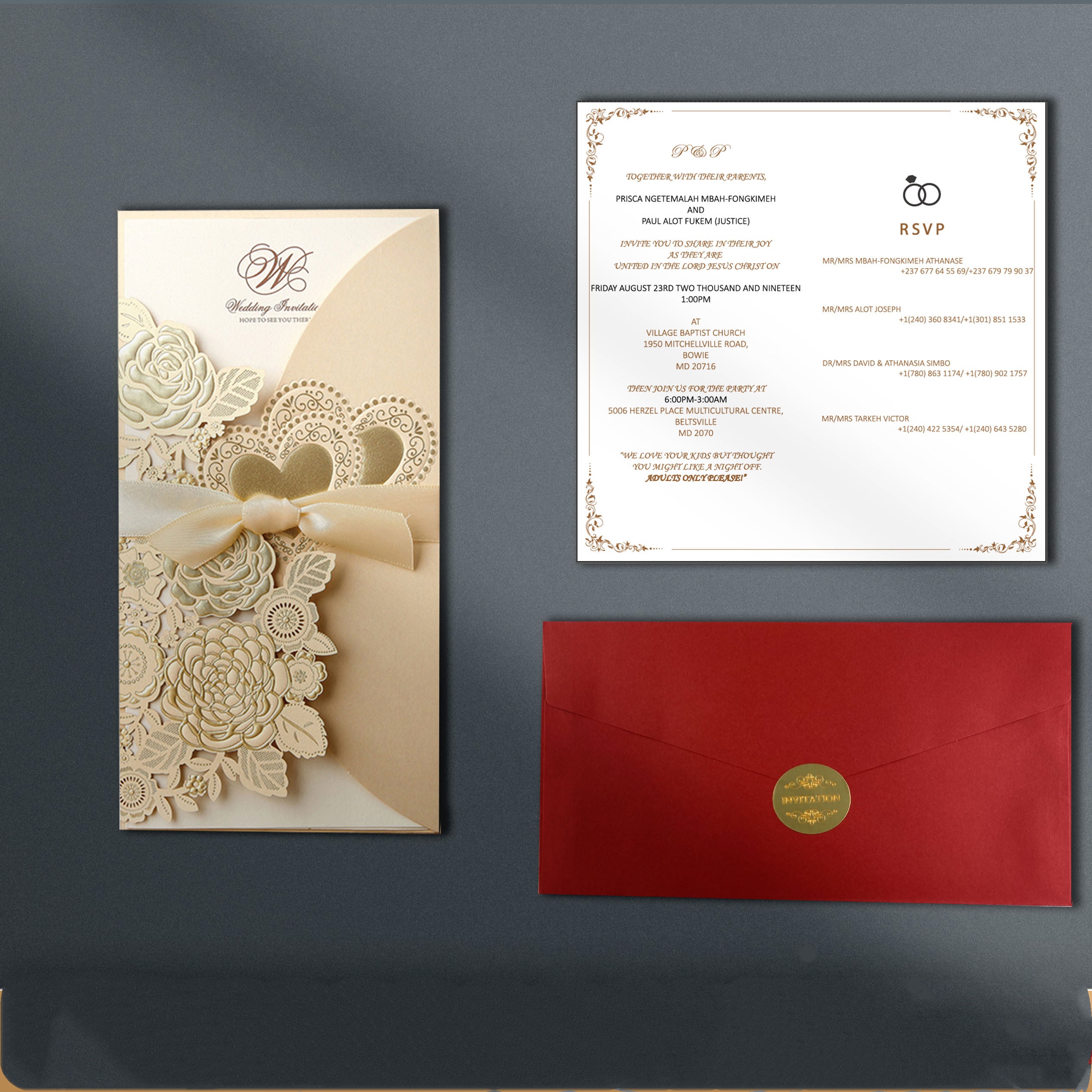 Chinese Style Vertical Ribbon Wedding Invitation Invitation - Premium print on demand from cjdropshipping - Just $9.95! Shop now at Yard Agri Supply